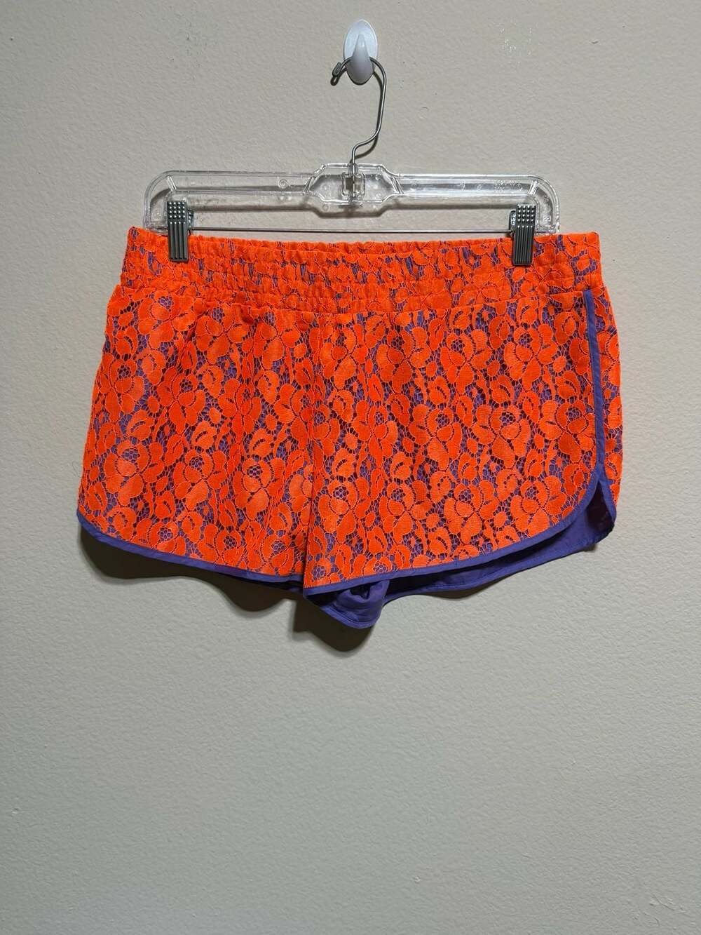Princess Vera Wang Orange Lace Overlay Athletic Running Shorts